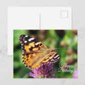 Happy Birthday Painted Lady Butterfly Briefkaart (Voorkant / Achterkant)