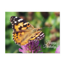 Happy Birthday Painted Lady Butterfly Briefkaart