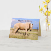 Happy Birthday Palomino Horse Kaart (Gele Bloem)