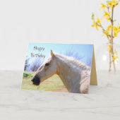 Happy Birthday Palomino Horse Kaart (Gele Bloem)