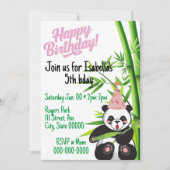 Happy Birthday Panda - Aanpasbare uitnodiging (Voorkant)