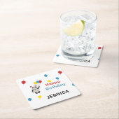 Happy birthday Panda beer wit Kartonnen Onderzetters (Insitu)