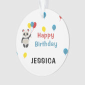 Happy birthday Panda beer wit Ornament (voorkant)