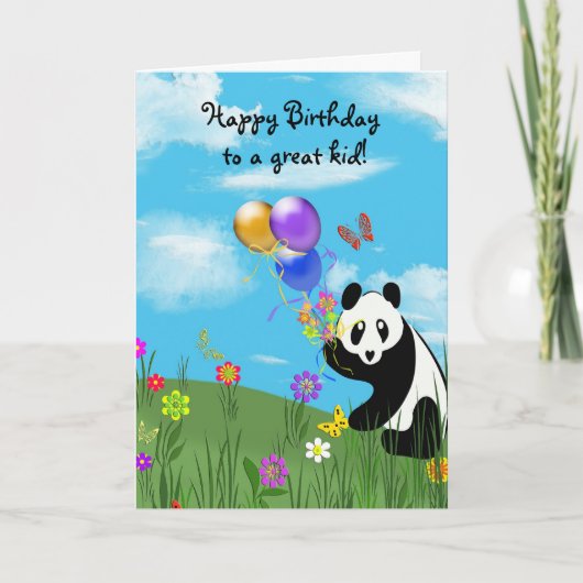 Happy Birthday Panda Kaart (Voorkant)