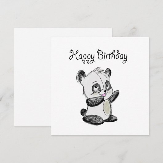 Happy Birthday panda-kaart Feestdagenkaart (Voorkant / Achterkant)