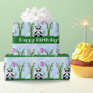 Happy Birthday Panda Party Cadeaupapier