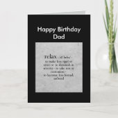 Happy Birthday Pap definitie van Relax Humor Kaart (Voorkant)