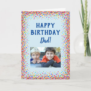Happy Birthday Pap Fun Colorful Confetti Foto Kaart