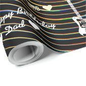  Happy Birthday Pap  Guitar Cadeaupapier (Rol Hoek)