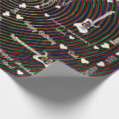  Happy Birthday Pap  Guitar Cadeaupapier (Hoek)