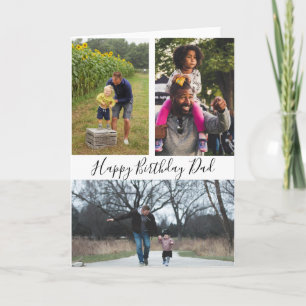 Happy Birthday Pap Modern 3 Collage Foto Kaart