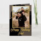 Happy Birthday Pap Persoonlijke foto Modern Folie Wenskaart (Voorkant)