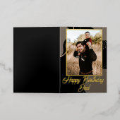 Happy Birthday Pap Persoonlijke foto Modern Folie Wenskaart (Buiten Laag)