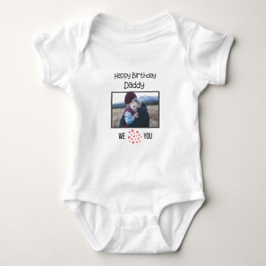 HAPPY BIRTHDAY PAPA BABY BODYSUIT AANGEPASTE TEKST (Voorkant)