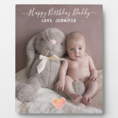 Happy Birthday papa Baby Foto Fotoplaat (Voorkant)