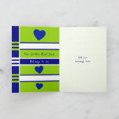 Happy Birthday Papa blauwe groene fotogroet Kaart (Binnen)