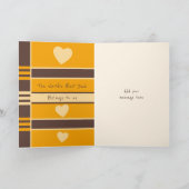 Happy Birthday Papa bruin oranje fotogroet Kaart (Binnen)