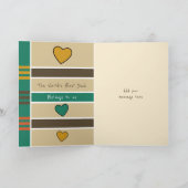 Happy Birthday Papa bruine groene fotogroet Kaart (Binnen)