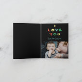 Happy Birthday papa Colorful 3-fotokaart Kaart (Binnen)