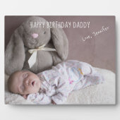 Happy Birthday papa Custom Baby Foto Fotoplaat (Voorkant)
