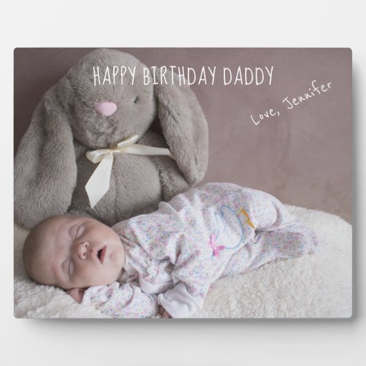 Happy Birthday papa Custom Baby Foto Fotoplaat (Voorkant)