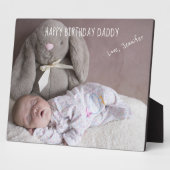 Happy Birthday papa Custom Baby Foto Fotoplaat (Zijkant)