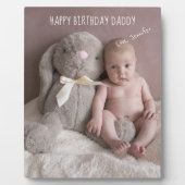 Happy Birthday papa Custom Baby Foto Fotoplaat (Voorkant)