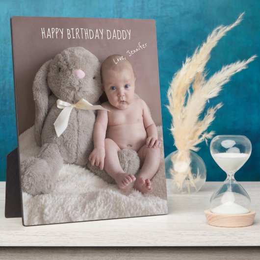 Happy Birthday papa Custom Baby Foto Fotoplaat (Zijkant)