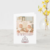 Happy Birthday papa Foto van Twins Kaart (Gele Bloem)