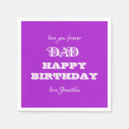 Happy Birthday Papa gepersonaliseerd modern Schatt Servet