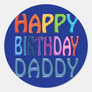Happy Birthday papa - Happy Colorful Greeting Ronde Sticker