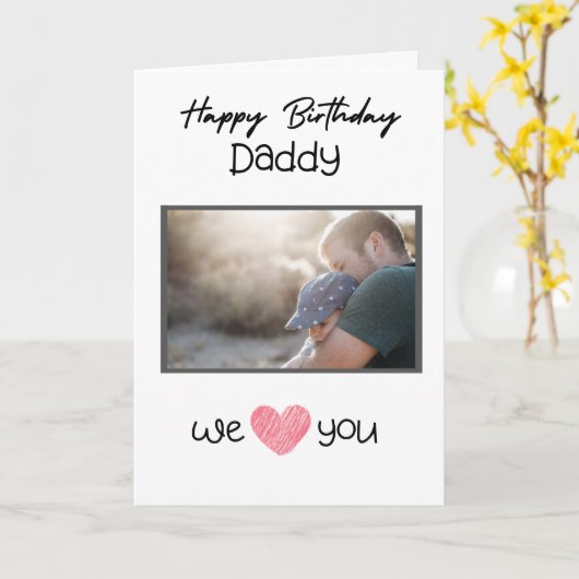 HAPPY BIRTHDAY PAPA KAART AANGEPASTE FOTO EN TEKST (Gele Bloem)