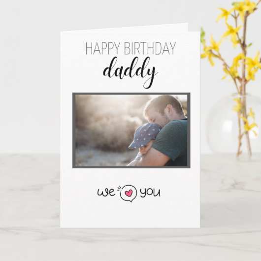 HAPPY BIRTHDAY PAPA KAART AANGEPASTE FOTO EN TEKST (Gele Bloem)