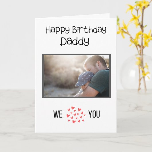 HAPPY BIRTHDAY PAPA KAART AANGEPASTE FOTO EN TEKST (Gele Bloem)