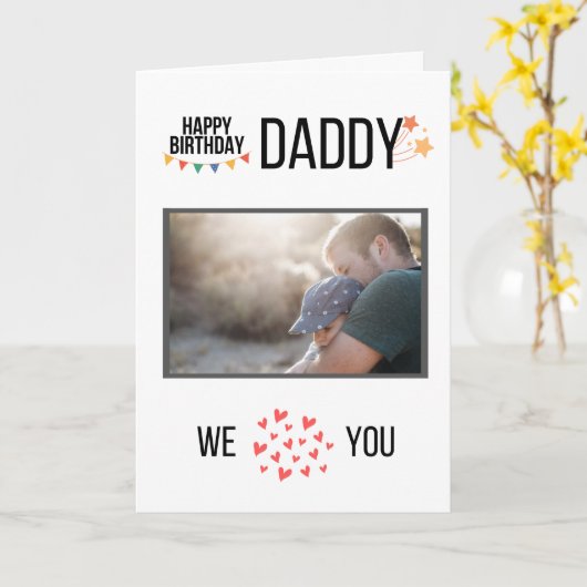 HAPPY BIRTHDAY PAPA KAART AANGEPASTE FOTO EN TEKST (Gele Bloem)