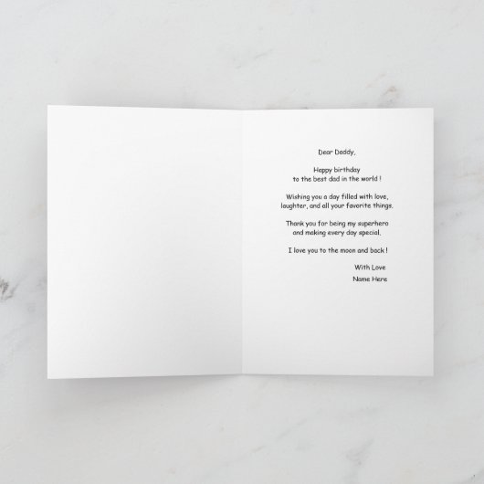 HAPPY BIRTHDAY PAPA KAART AANGEPASTE FOTO EN TEKST (Binnen)