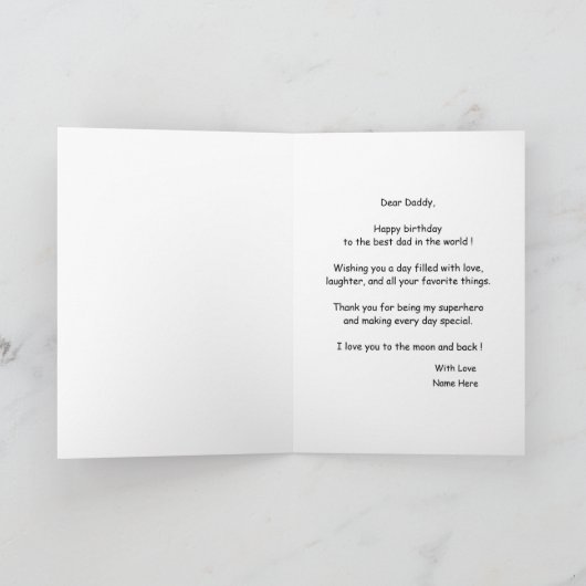 HAPPY BIRTHDAY PAPA KAART AANGEPASTE FOTO & TEKST (Binnen)