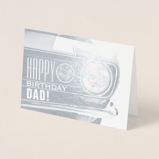 Happy Birthday papa | Klassieke auto Folie Kaarten (Voorkant)