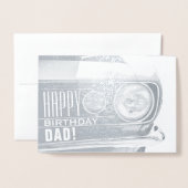 Happy Birthday papa | Klassieke auto Folie Kaarten (Voorkant met envelop)