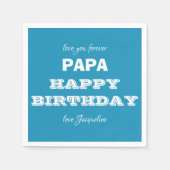 Happy Birthday PAPA Modern Script Name Chic Paper Servet (Voorkant)