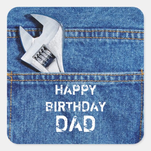 Happy Birthday Papa Tool Sticker (Voorkant)