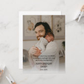 Happy Birthday papa uit Baby Kaart (Voorkant / Achterkant in situ)