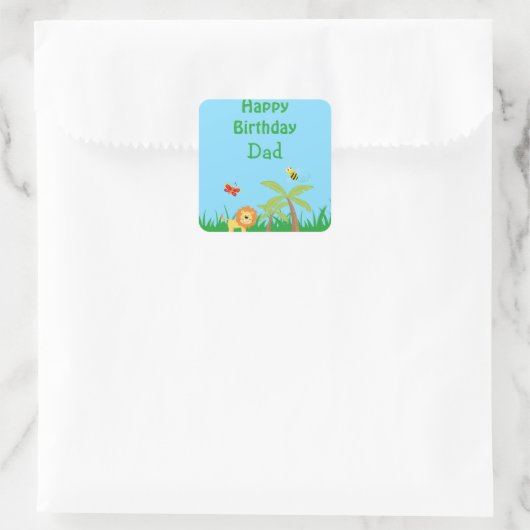 Happy Birthday papa Vierkante Sticker (Tas)