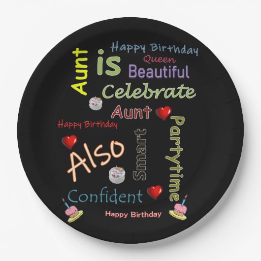 Happy Birthday Paper Bord tante (Voorkant)