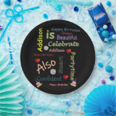 Happy Birthday Paper Borden Addison Papieren Bordje (Feest)