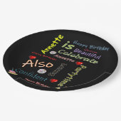 Happy Birthday Paper Borden Annette Papieren Bordje (Gekanteld)