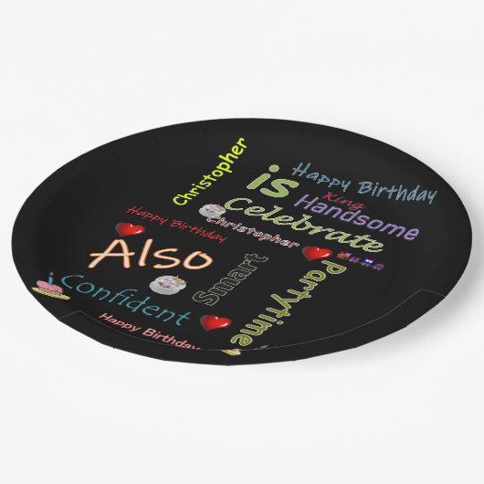 Happy Birthday Paper Borden Christopher Papieren Bordje (Gekanteld)