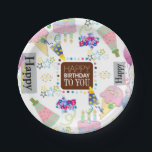 Happy Birthday Paper Borden Friends Family Papieren Bordje<br><div class="desc">Kunstwerk en partijbenodigdheden > partijartikelen > Tafelgerei > Borden voor papier en partijen > Décor & party-leveringen > Décor > Table Serving & Décor > Borden</div>
