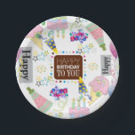 Happy Birthday Paper Borden Friends Family Papieren Bordje<br><div class="desc">Kunstwerk en partijbenodigdheden > partijartikelen > Tafelgerei > Borden voor papier en partijen > Décor & party-leveringen > Décor > Table Serving & Décor > Borden</div>