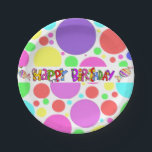 Happy Birthday Paper Borden Friends Family Papieren Bordje<br><div class="desc">Kunstwerk en partijbenodigdheden > partijartikelen > Tafelgerei > Borden voor papier en partijen > Décor & party-leveringen > Décor > Table Serving & Décor > Borden</div>
